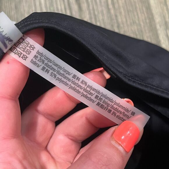 NWOT Victoria’s Secret Swim Ruched Tankini Top Strapless Pushup Black Size 382B - Picture 3 of 4